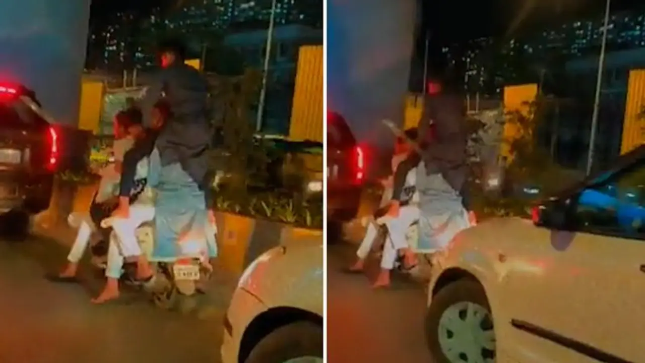 Watch: 6 people ride on a scooter in Mumbai, leaving the internet fuming