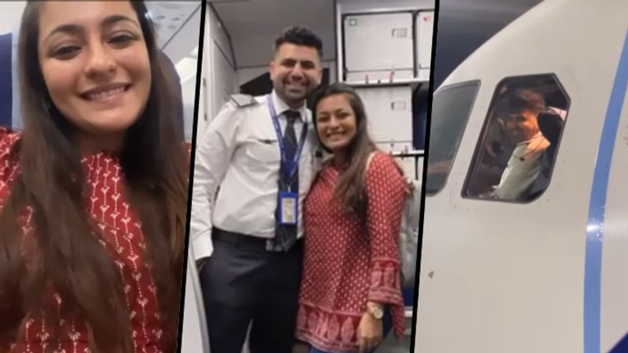 Watch: Pilot welcomes wife on board with a surprise in flight announcement