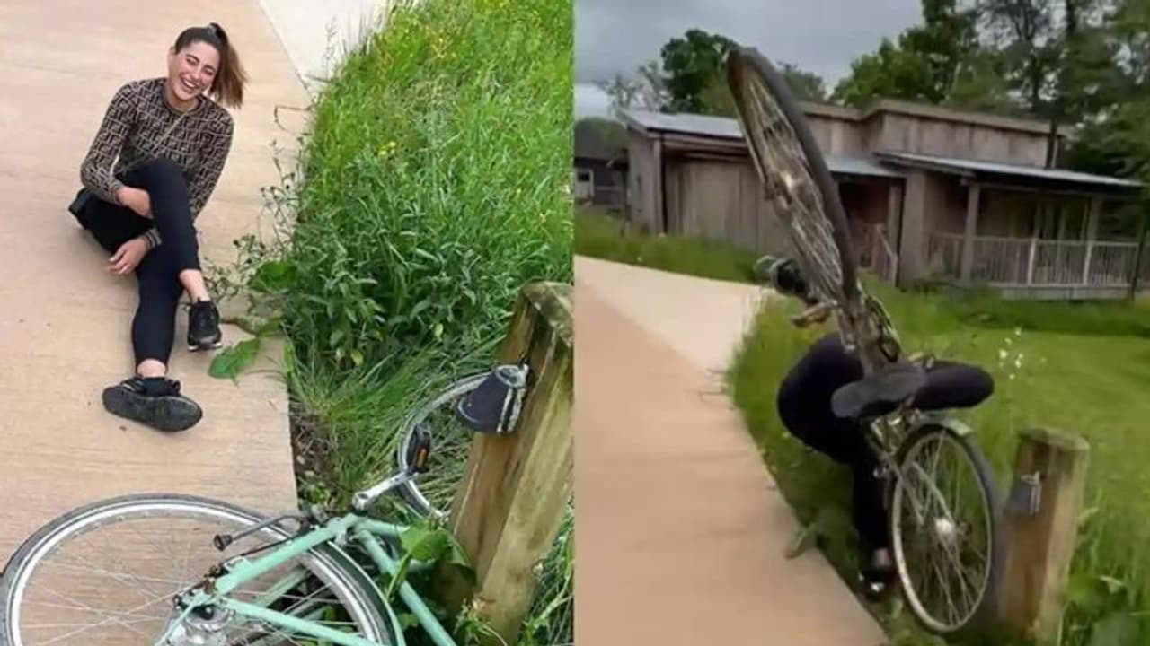 साइकिल चलाते चलाते अचानक औंधे मुंह गिरी नरगिस फाखरी, फिर जो हुआ उसे देखकर सभी हैरान, Video साइकिल चलाते चलाते अचानक औंधे मुंह गिरी नरगिस फाखरी, फिर जो हुआ उसे देखकर सभी हैरान, Video