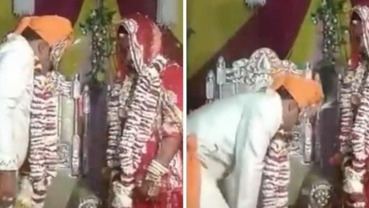 ಮದ್ವೆ ವೇಳೆ ಜಾರಿಬಿದ್ದ ವರನ ಪ್ಯಾಂಟ್: ಮುಸಿಮುಸಿ ನಕ್ಕ ವಧು: ವಿಡಿಯೋ ವೈರಲ್