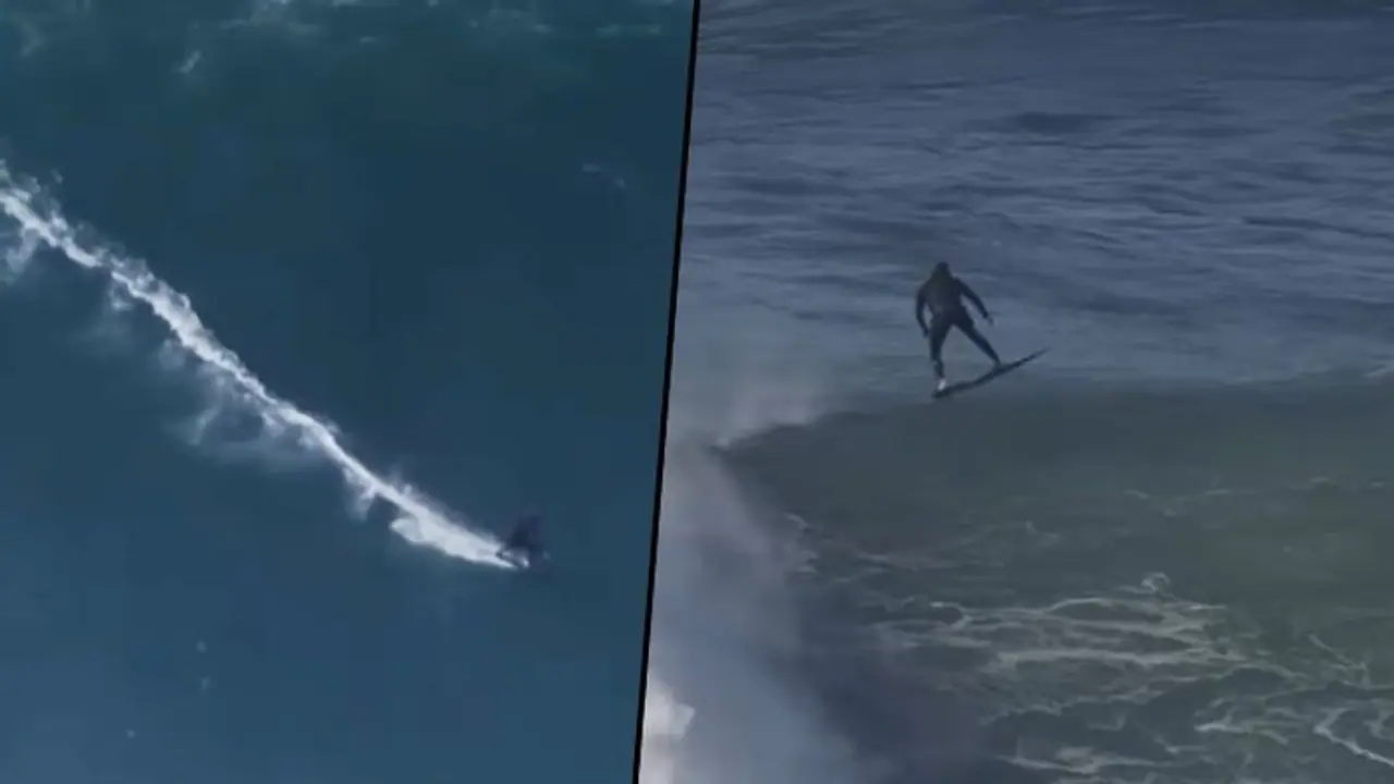 German surfer creates Guinness World Record by riding on 86 Feet wave; watch his video German surfer creates Guinness World Record by riding on 86 Feet wave; watch his video