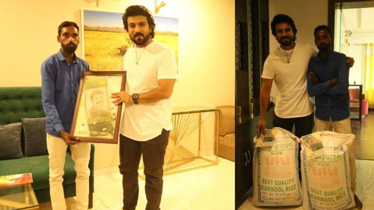 రామ్ చరణ్ కు క్రేజీ ఫ్యాన్, సొంత పొలంలో పండించిన ధాన్యంతో చరణ్ కు మెమోరబుల్ గిఫ్ట్ రామ్ చరణ్ కు క్రేజీ ఫ్యాన్, సొంత పొలంలో పండించిన ధాన్యంతో చరణ్ కు మెమోరబుల్ గిఫ్ట్