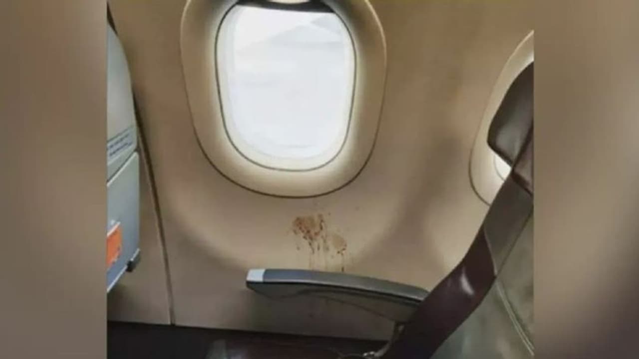 Viral : വിമാനത്തിനുള്ളില്‍ മുറുക്കി തുപ്പി യാത്രക്കാരന്‍; വെെറലായി ചിത്രം