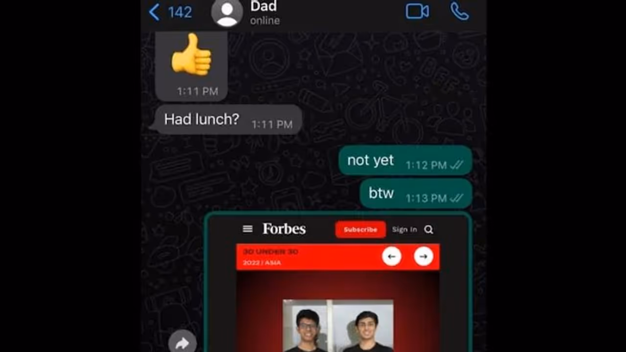 'അല്ലെങ്കിലും അച്ഛന്മാര് ഇങ്ങനെയാണ്'; വൈറലായി വാട്ട്സ്ആപ്പ് സ്ക്രീന് ഷോട്ട്.! 'അല്ലെങ്കിലും അച്ഛന്മാര് ഇങ്ങനെയാണ്'; വൈറലായി വാട്ട്സ്ആപ്പ് സ്ക്രീന് ഷോട്ട്.!