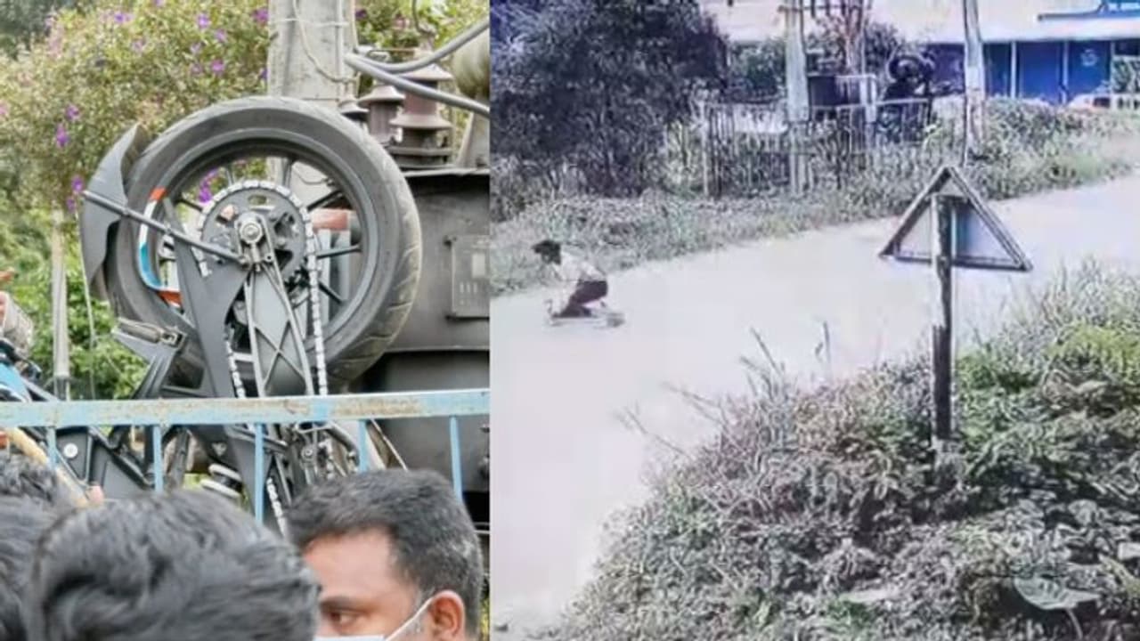 ബൈക്ക് റോഡിൽ ഉയര്ന്നുപൊങ്ങി, വീണത് ട്രാൻസ്ഫോര്മര് വേലിയിൽ, യുവാവ് എഴുന്നേറ്റ് മറ്റൊരു ബൈക്കിൽ കയറി പോയി ബൈക്ക് റോഡിൽ ഉയര്ന്നുപൊങ്ങി, വീണത് ട്രാൻസ്ഫോര്മര് വേലിയിൽ, യുവാവ് എഴുന്നേറ്റ് മറ്റൊരു ബൈക്കിൽ കയറി പോയി