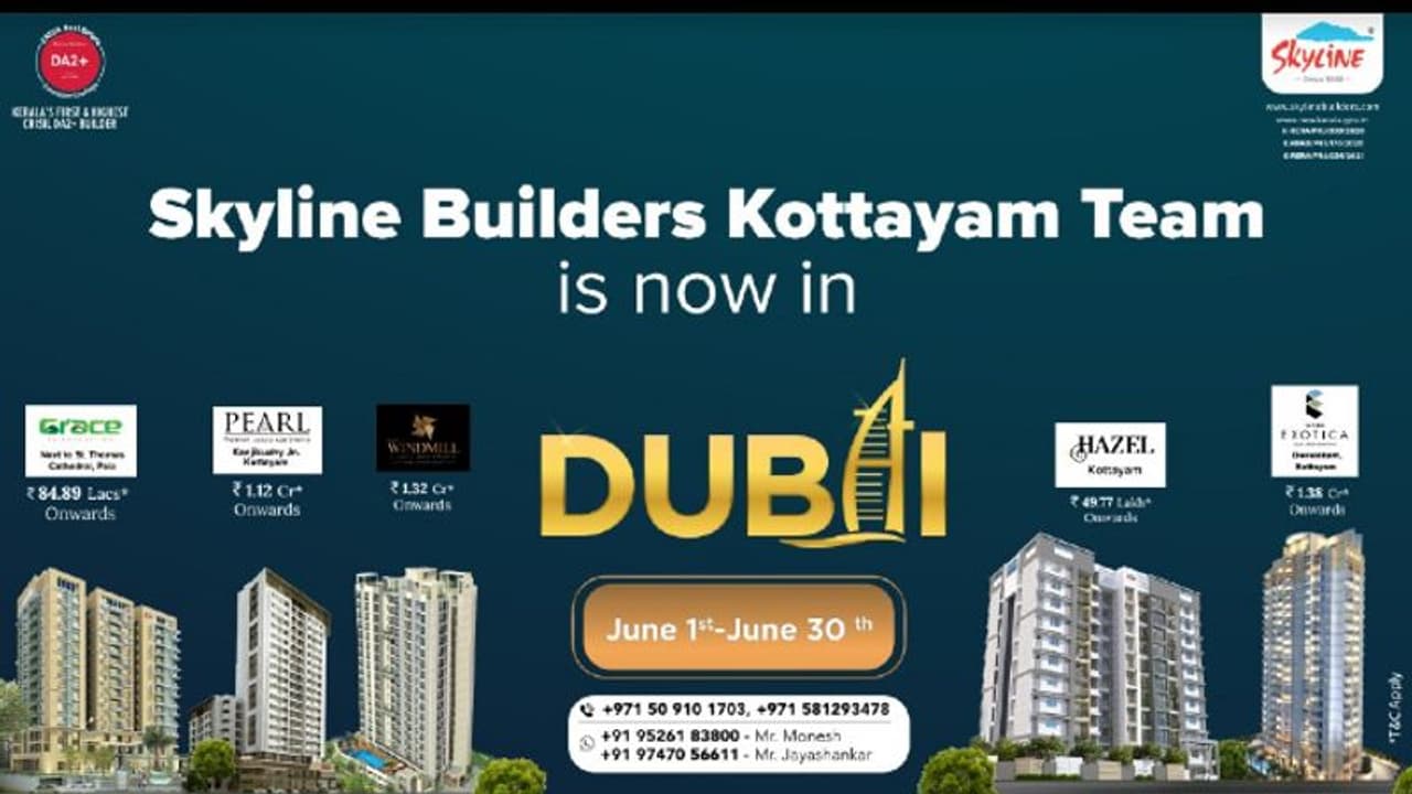 കോട്ടയം നഗരത്തിൽ അത്യാഢംബര ജീവിതം; യു.എ.ഇയിൽ ഇരുന്ന് നിങ്ങൾക്കും വാങ്ങാം സ്കൈലൈൻ ഫ്ലാറ്റ് കോട്ടയം നഗരത്തിൽ അത്യാഢംബര ജീവിതം; യു.എ.ഇയിൽ ഇരുന്ന് നിങ്ങൾക്കും വാങ്ങാം സ്കൈലൈൻ ഫ്ലാറ്റ്