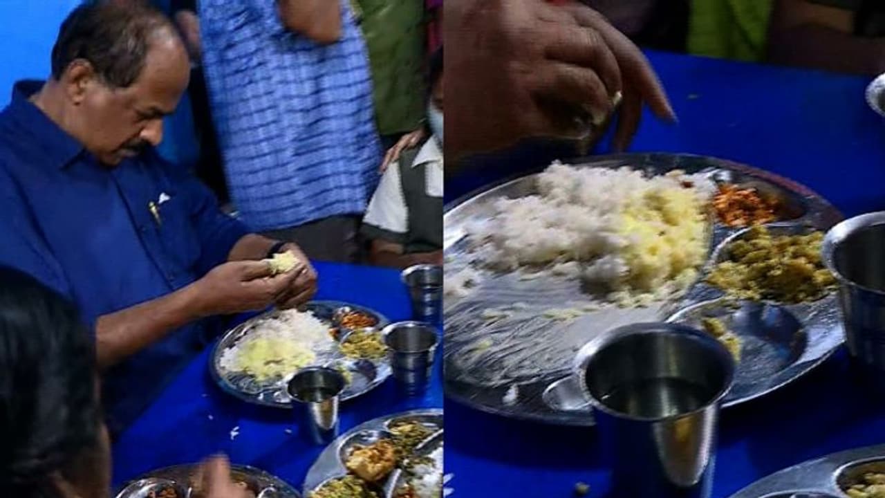 ഉച്ചഭക്ഷണത്തിന്റെ ഗുണനിലവാരം വിലയിരുത്താനെത്തി; മന്ത്രിക്ക് വിളമ്പിയ ഭക്ഷണത്തിൽ തലമുടി ഉച്ചഭക്ഷണത്തിന്റെ ഗുണനിലവാരം വിലയിരുത്താനെത്തി; മന്ത്രിക്ക് വിളമ്പിയ ഭക്ഷണത്തിൽ തലമുടി