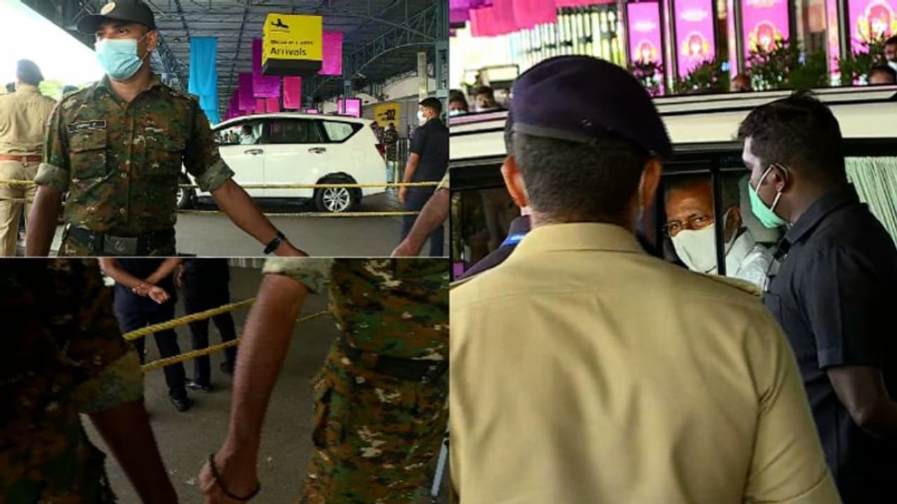 മുഖ്യമന്ത്രിയെ മാധ്യമങ്ങളിൽ നിന്ന് രക്ഷിക്കാൻ വിമാനത്താവളത്തിൽ കയർ കെട്ടി സുരക്ഷയൊരുക്കി പൊലീസ് മുഖ്യമന്ത്രിയെ മാധ്യമങ്ങളിൽ നിന്ന് രക്ഷിക്കാൻ വിമാനത്താവളത്തിൽ കയർ കെട്ടി സുരക്ഷയൊരുക്കി പൊലീസ്