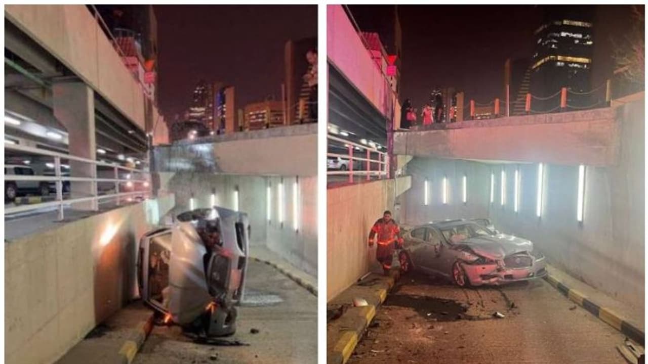 ഒന്നാം നിലയിലെ പാര്‍ക്കിങ് ലോട്ടില്‍ നിന്ന് കാര്‍ താഴെ വീണു; 60 വയസുകാരിക്ക് പരിക്ക്