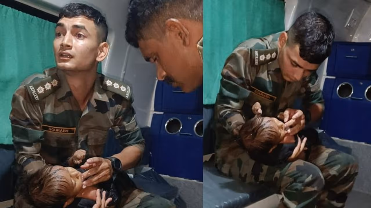 ಪುಟ್ಟ ಕಂದನನ್ನು ರಕ್ಷಿಸಿದ ಯೋಧನಿಗೆ ಹ್ಯಾಟ್ಸ್ ಆಫ್ ಎನ್ನುತ್ತಿದ್ದಾರೆ ಭಾರತೀಯರು!