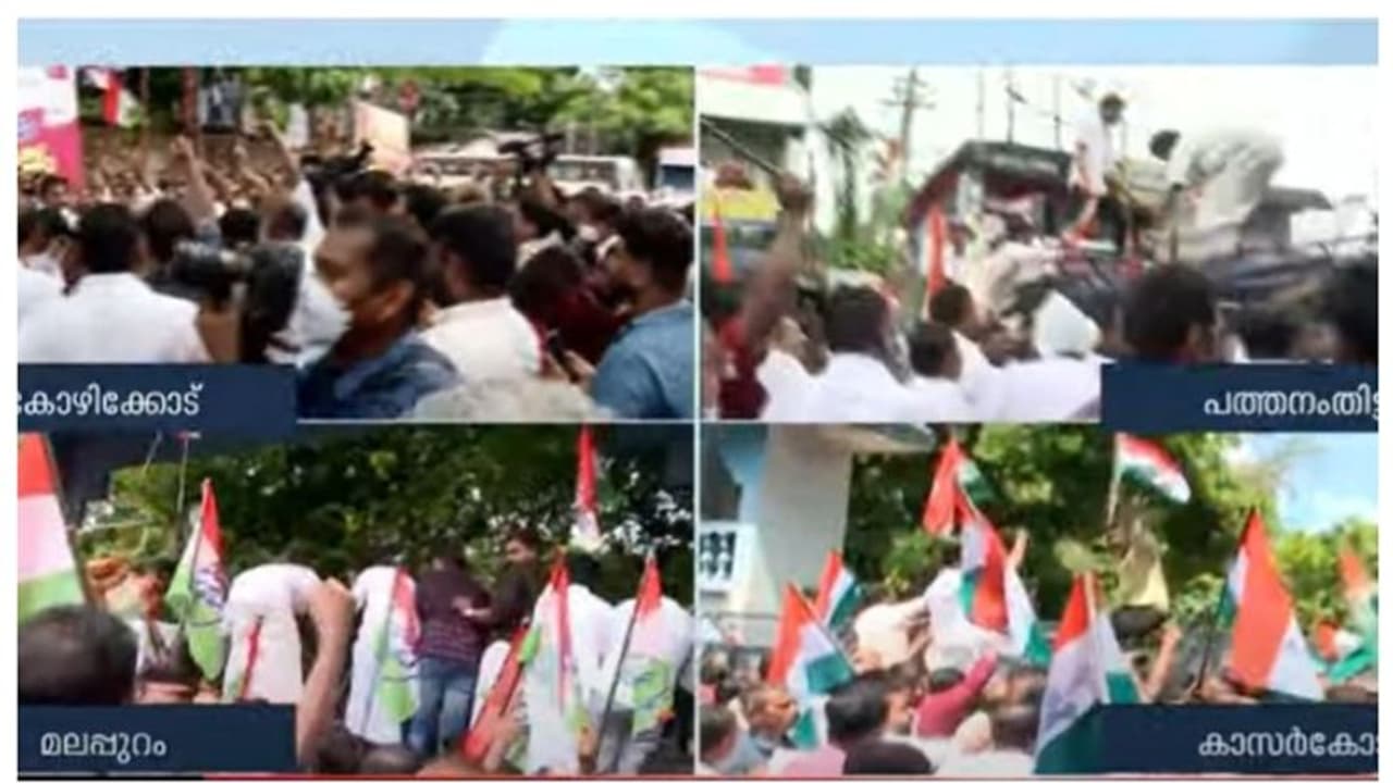 പ്രതിഷേധം ശക്തമാക്കി കോണ്‍ഗ്രസ്; കോഴിക്കോട് മാര്‍ച്ചില്‍ സംഘര്‍ഷം, ജലപീരങ്കി