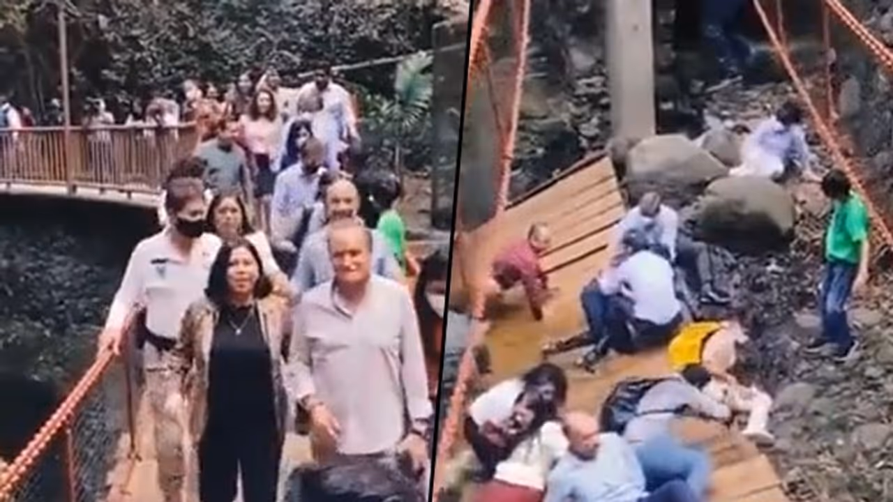 Mexican footbridge collapses right after being inaugurated; watch video Mexican footbridge collapses right after being inaugurated; watch video