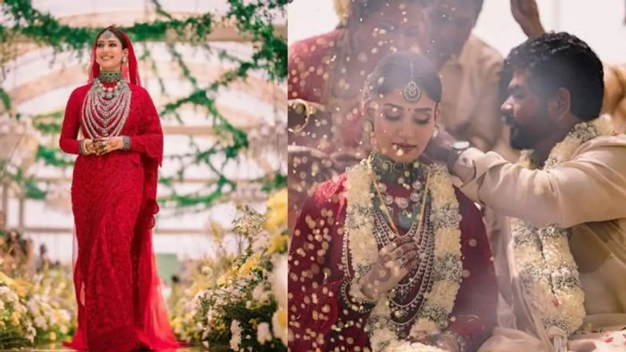 കുങ്കുമച്ചുവപ്പിൽ മരതകമണിഞ്ഞ് 'രാജകുമാരി', നയൻസിന്റെ വെഡ്ഡിംഗ് കോസ്റ്റ്യൂം മുതൽ ആഭരണങ്ങൾ വരെ... കുങ്കുമച്ചുവപ്പിൽ മരതകമണിഞ്ഞ് 'രാജകുമാരി', നയൻസിന്റെ വെഡ്ഡിംഗ് കോസ്റ്റ്യൂം മുതൽ ആഭരണങ്ങൾ വരെ...