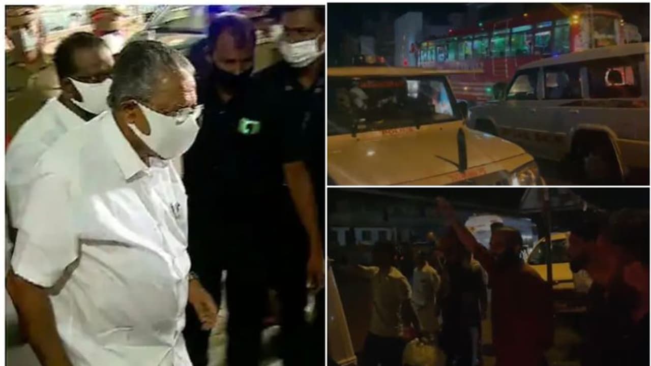 കണ്ണൂരിലേക്ക് പോകും വഴി രാത്രിയും കരിങ്കൊടി; വടകരയിൽ മുഖ്യമന്ത്രിക്കെതിരെ പ്രതിഷേധം, 10 പേർ കസ്റ്റഡിയിൽ