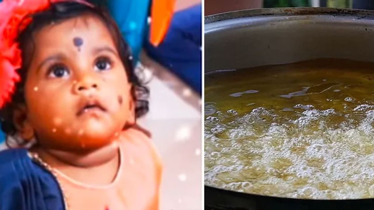 கொதிக்கும் எண்ணெய் சட்டியில் தவறி விழுந்த குழந்தை.. வலி தாங்க முடியாமல் துடிதுடித்து உயிரிழந்த பரிதாபம்.! கொதிக்கும் எண்ணெய் சட்டியில் தவறி விழுந்த குழந்தை.. வலி தாங்க முடியாமல் துடிதுடித்து உயிரிழந்த பரிதாபம்.!