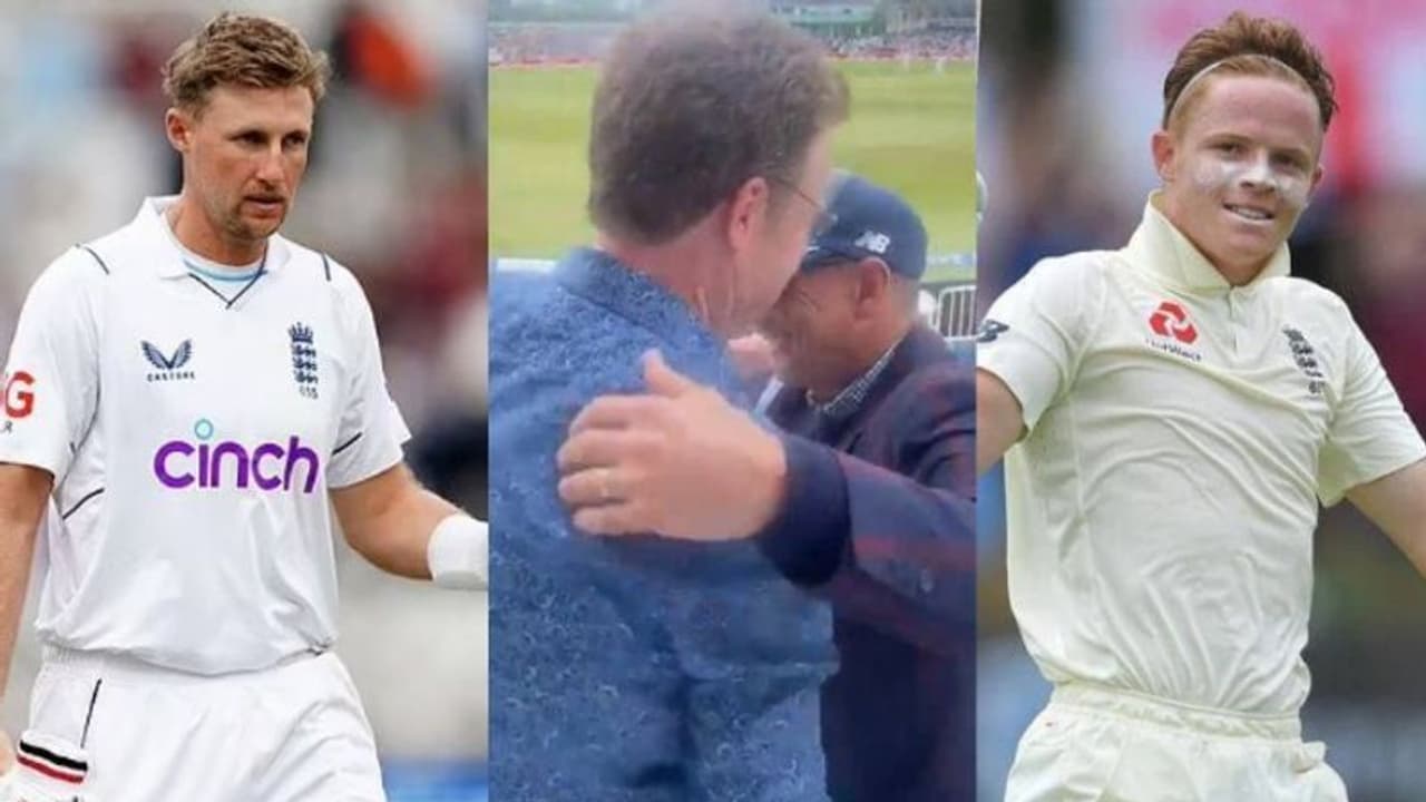 గ్రౌండ్ లో కొడుకుల శతక గర్జన.. స్టేడియంలో తండ్రుల ఆలింగనం.. వైరల్ వీడియో గ్రౌండ్ లో కొడుకుల శతక గర్జన.. స్టేడియంలో తండ్రుల ఆలింగనం.. వైరల్ వీడియో