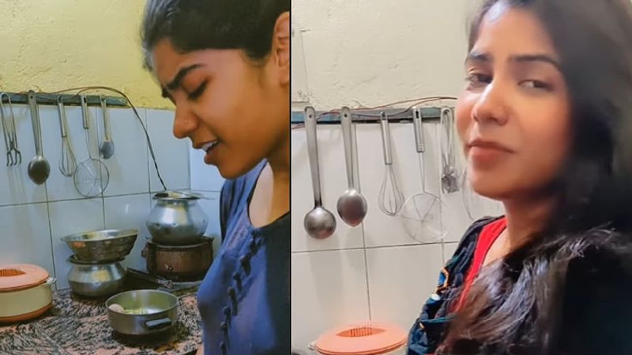 അടുക്കള ജോലിക്കിടെ പാട്ട്; വൈറലായി യുവതിയുടെ വീഡിയോകള്‍