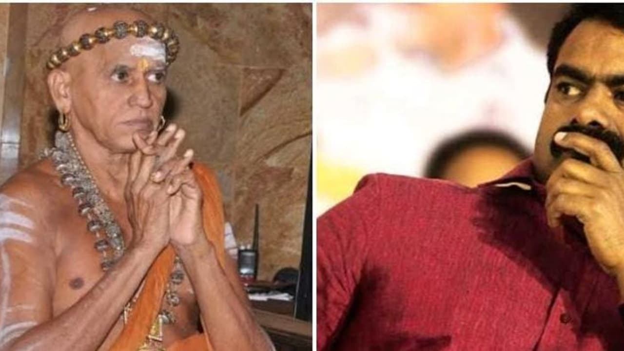 மதுரை ஆதினம் ஒரு தமிழ் தேசியவாதி அவர் ஏன் அரசியல் பேசக்கூடாது..?ஆதினத்திற்கு ஆதரவு தெரிவித்த சீமான் மதுரை ஆதினம் ஒரு தமிழ் தேசியவாதி அவர் ஏன் அரசியல் பேசக்கூடாது..?ஆதினத்திற்கு ஆதரவு தெரிவித்த சீமான்