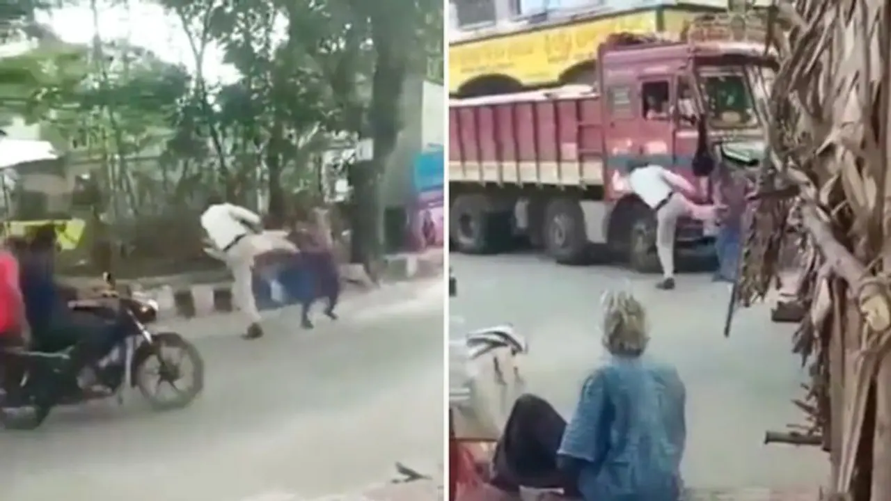 Andhra Pradesh traffic cop thrashes drunk man; gets suspended after video goes viral