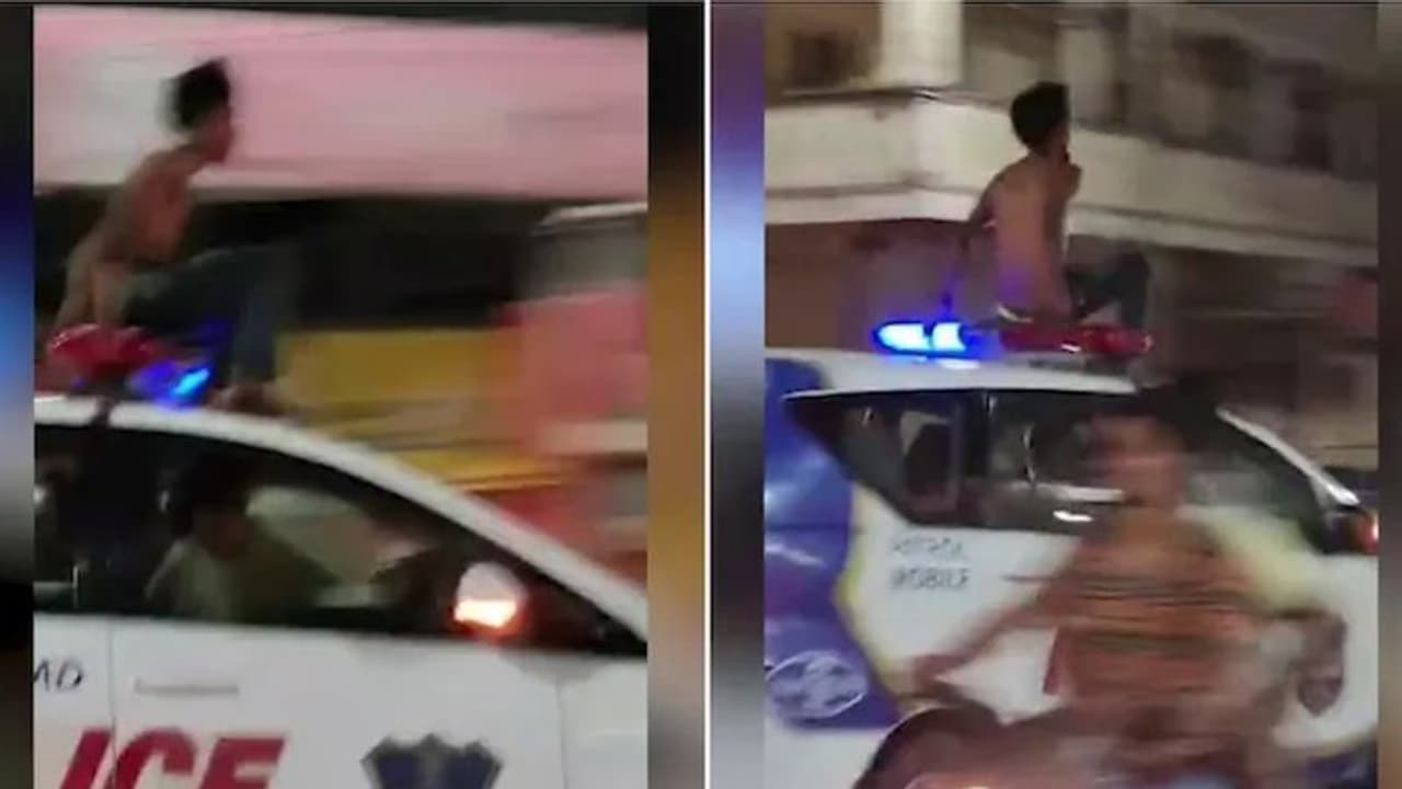 ಕುಡಿದ ಆಮಲಿನಲ್ಲಿ ಪೊಲೀಸ್‌ ಕಾರೇರಿ ಜಾಲಿ ರೈಡ್ ಹೊರಟವ ಅಂದರ್ : ವಿಡಿಯೋ ವೈರಲ್‌