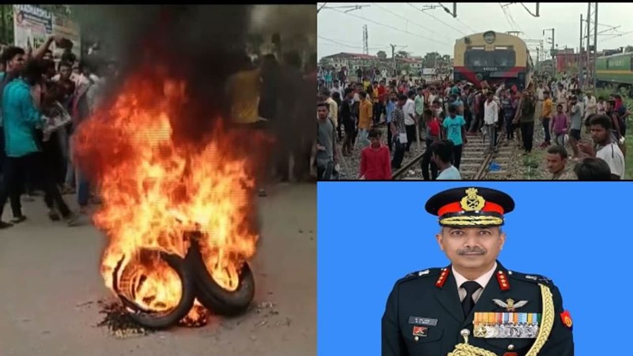 Agnipath Scheme : ഹ്രസ്വകാല സൈനിക റിക്രൂട്ട്മെന്റിൽ രാജ്യത്ത് പ്രതിഷേധം ശക്തം, ബിഹാറിൽ ട്രെയിൻ കത്തിച്ചു Agnipath Scheme : ഹ്രസ്വകാല സൈനിക റിക്രൂട്ട്മെന്റിൽ രാജ്യത്ത് പ്രതിഷേധം ശക്തം, ബിഹാറിൽ ട്രെയിൻ കത്തിച്ചു