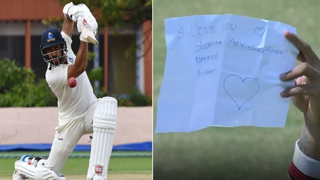 रणजी ट्रॉफी में मंत्री जी 'रोमांटिक अंदाज', शतक जड़ने के बाद अनोखे अंदाज में किया प्यार का इजहार रणजी ट्रॉफी में मंत्री जी 'रोमांटिक अंदाज', शतक जड़ने के बाद अनोखे अंदाज में किया प्यार का इजहार