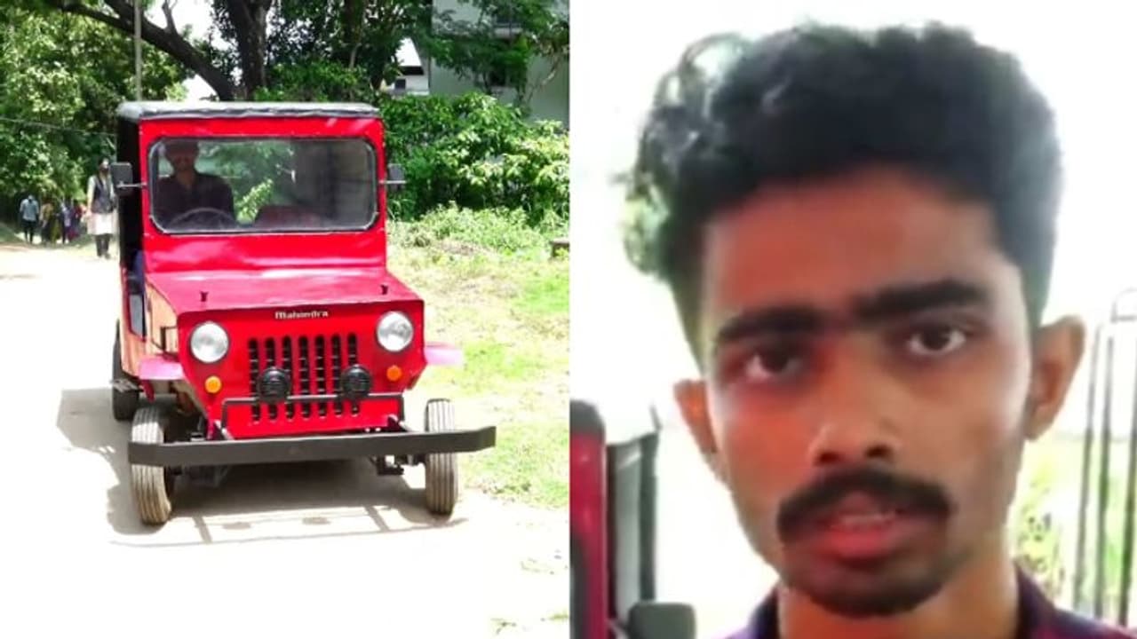 'ആ ഓട്ടോ എവിടെ, ദാ ഈ ജീപ്പിലുണ്ട്' കൌതുകമുണർത്തി ഷമീമിന്റെ നിർമിതി