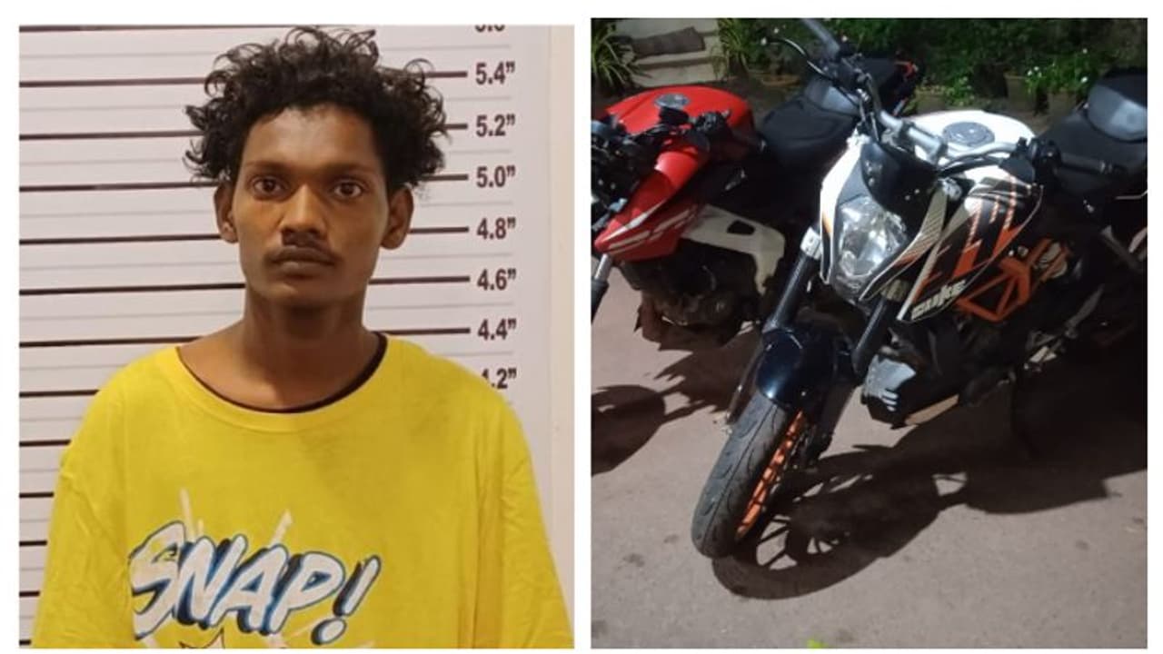 ആഡംബര ബൈക്ക് മോഷ്ടിച്ച് കറക്കം; യുവാവും കൗമാരക്കാരനും പിടിയിൽ ആഡംബര ബൈക്ക് മോഷ്ടിച്ച് കറക്കം; യുവാവും കൗമാരക്കാരനും പിടിയിൽ