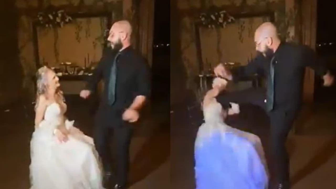 വിവാഹച്ചടങ്ങിനിടെ വരന്റെ നൃത്തം 'ട്രാക്ക്' മാറി; വൈറലായി വീഡിയോ വിവാഹച്ചടങ്ങിനിടെ വരന്റെ നൃത്തം 'ട്രാക്ക്' മാറി; വൈറലായി വീഡിയോ