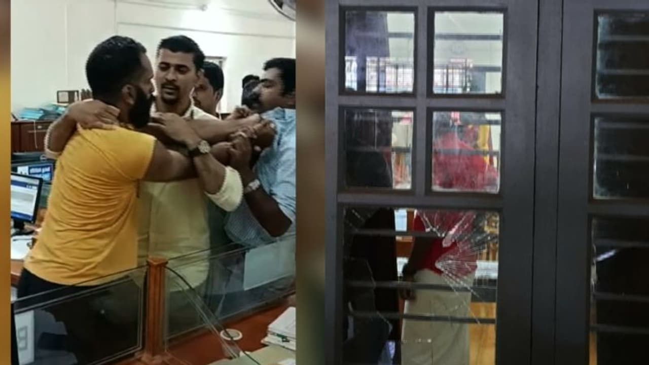 പ‌ഞ്ചായത്ത് ഓഫീസിൽ യുവാവിന്റെ കയ്യാങ്കളി, ജീവനക്കാരെ കയ്യേറ്റം ചെയ്തു, ഓഫീസും തകർത്തു