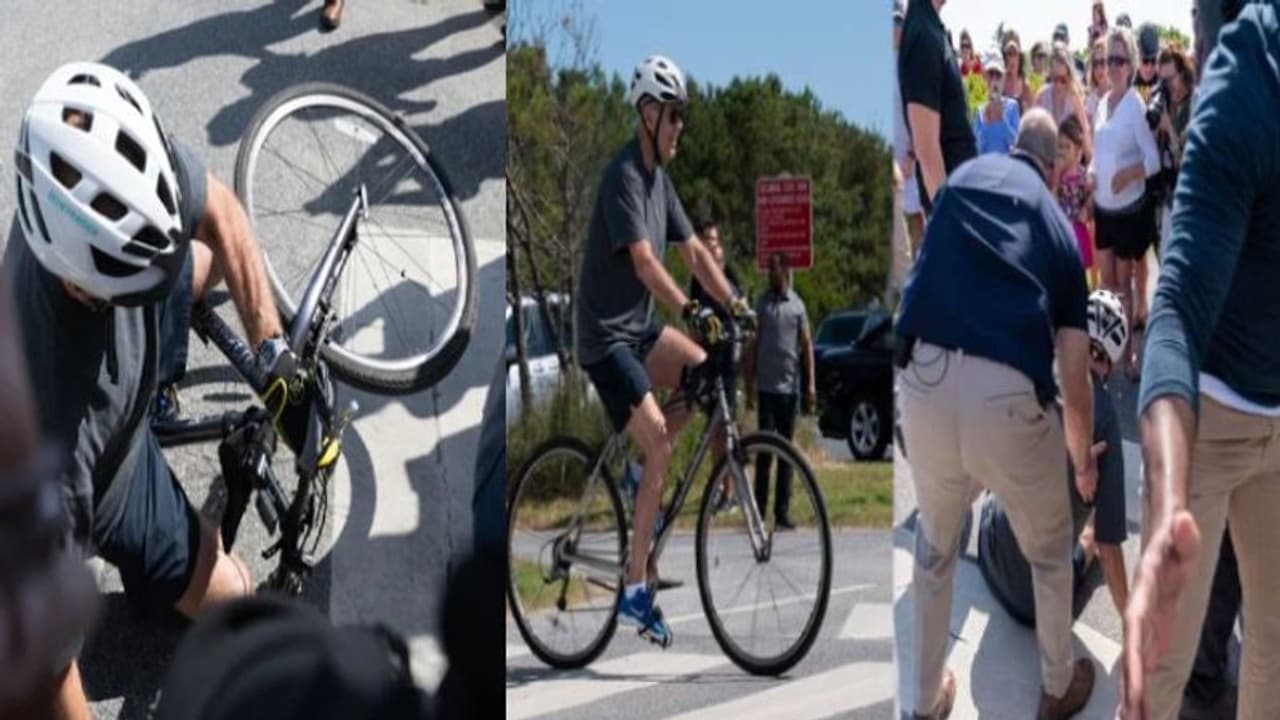 अमेरिका के राष्ट्रपति जो बिडेन जब साइकिल चलाते हुए अचानक गिर पड़े, देखिए फिर क्या हुआ...