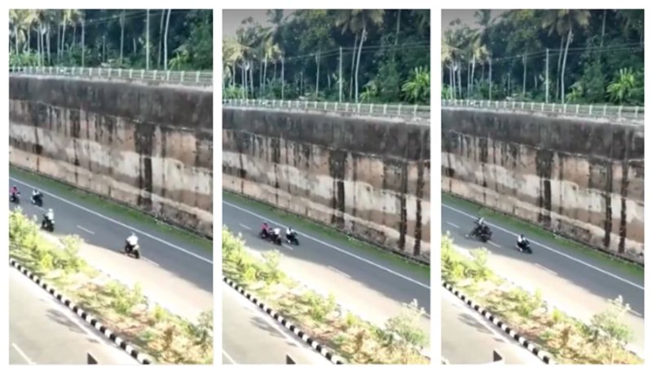 മത്സരിച്ച് പാഞ്ഞു വന്നു, വിഴിഞ്ഞത്ത് രണ്ട് ജീവനെടുത്ത് ബൈക്ക് റേസിംഗ് വീഡിയോ