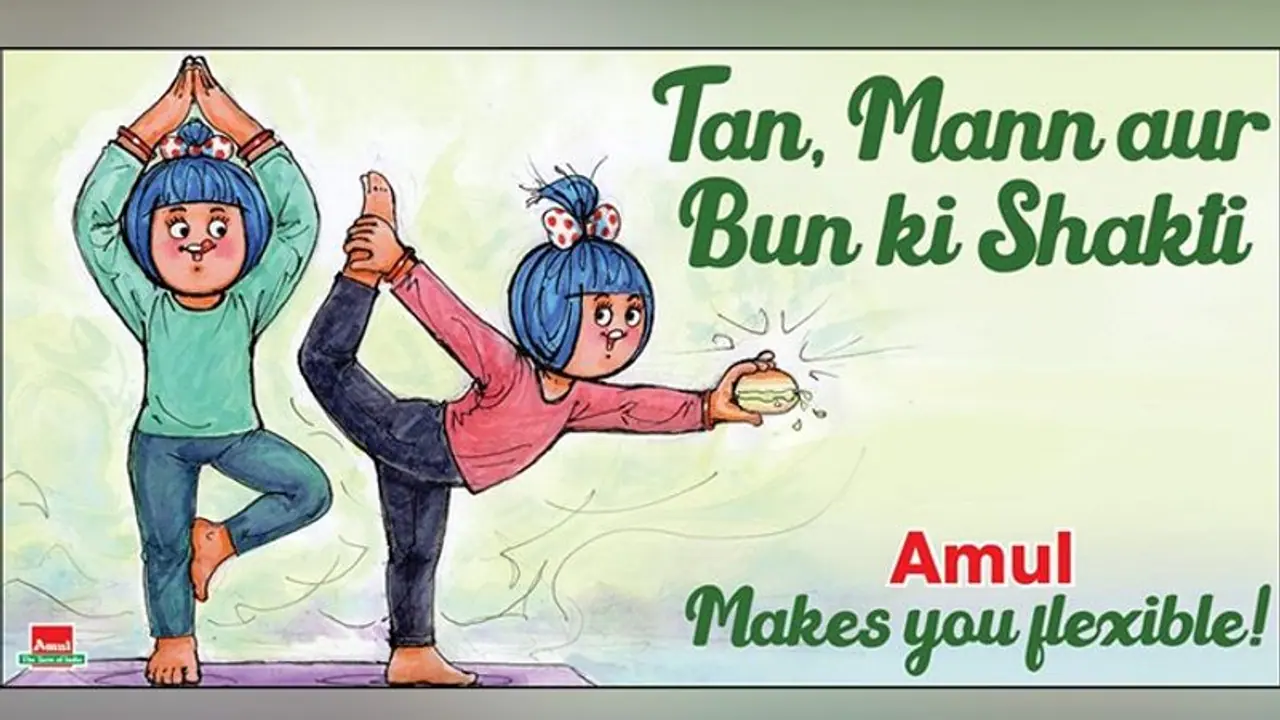 Tan Mann aur Bun ki Shakti: Amul's witty creative on International Yoga Day 2022 