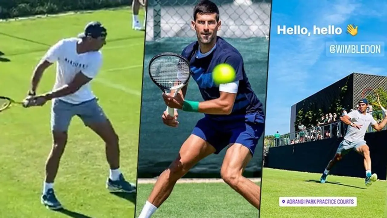 Nadal, Djokovic fire trademark shots as both legends gear up for Wimbledon 2022 Nadal, Djokovic fire trademark shots as both legends gear up for Wimbledon 2022
