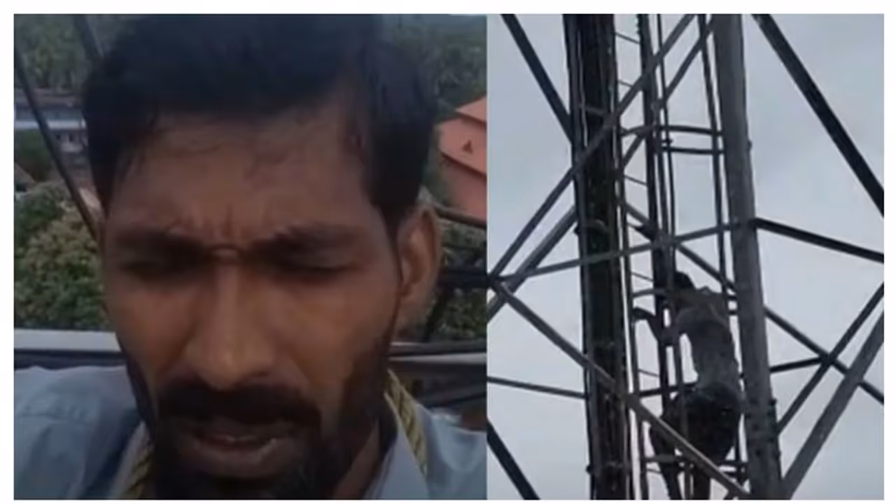 'പിണറായി വിജയൻ സാർ... പൊലീസ് ജീവിക്കാനനുവദിക്കുന്നില്ല'; മൊബൈൽ ടവറിൽ കയറി ആത്മാഹത്യ ഭീഷണി മുഴക്കി യുവാവ് 'പിണറായി വിജയൻ സാർ... പൊലീസ് ജീവിക്കാനനുവദിക്കുന്നില്ല'; മൊബൈൽ ടവറിൽ കയറി ആത്മാഹത്യ ഭീഷണി മുഴക്കി യുവാവ്