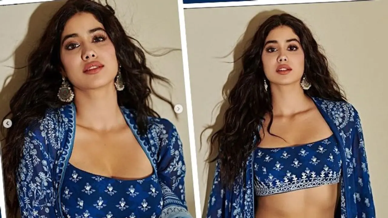 নীলাম্বরী জাহ্নবী, ৩৫ হাজার টাকার পোশাকে উন্মুক্ত পেটে গড়িয়ে পড়ছে গ্ল্যামার 