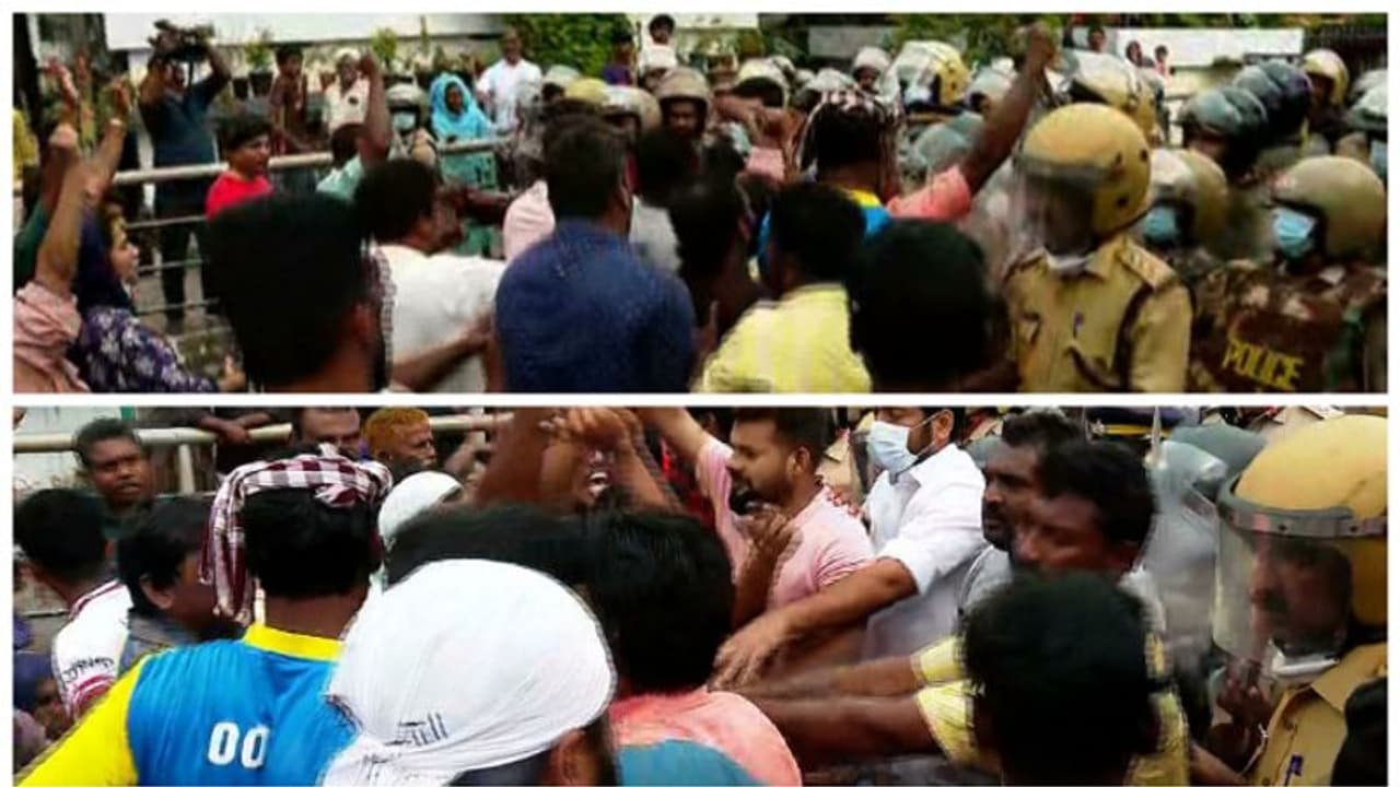 കോഴിക്കോട് ആവിക്കലിൽ മാലിന്യ സംസ്കരണ പ്ലാൻറിനെതിരെ പ്രതിഷേധം ; റോഡ് ഉപരോധം, അറസ്റ്റ്