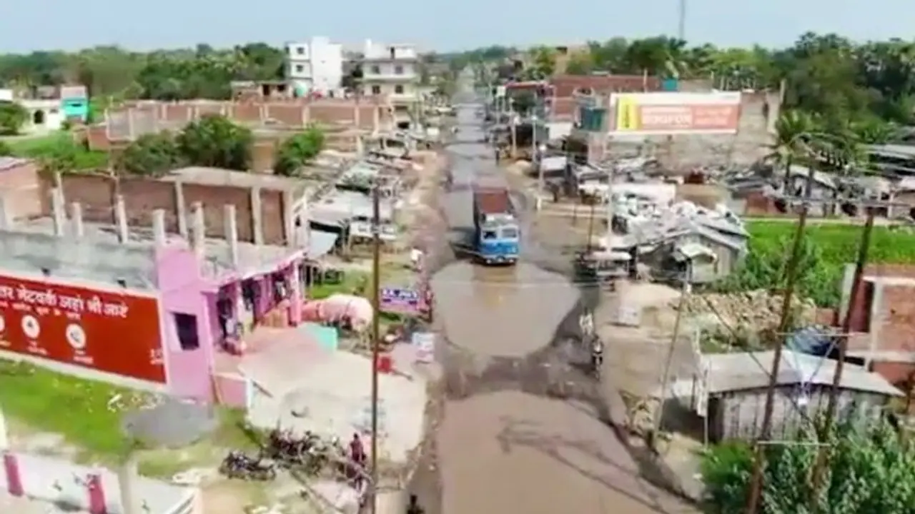 Viral video shows Bihar National Highway 227 with multiple huge potholes, irks netizens