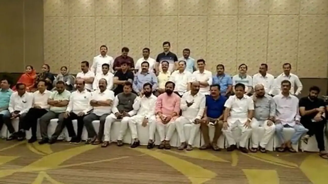 Maha Mutiny: Shinde Sena faction's show of strength in Assam hotel Maha Mutiny: Shinde Sena faction's show of strength in Assam hotel