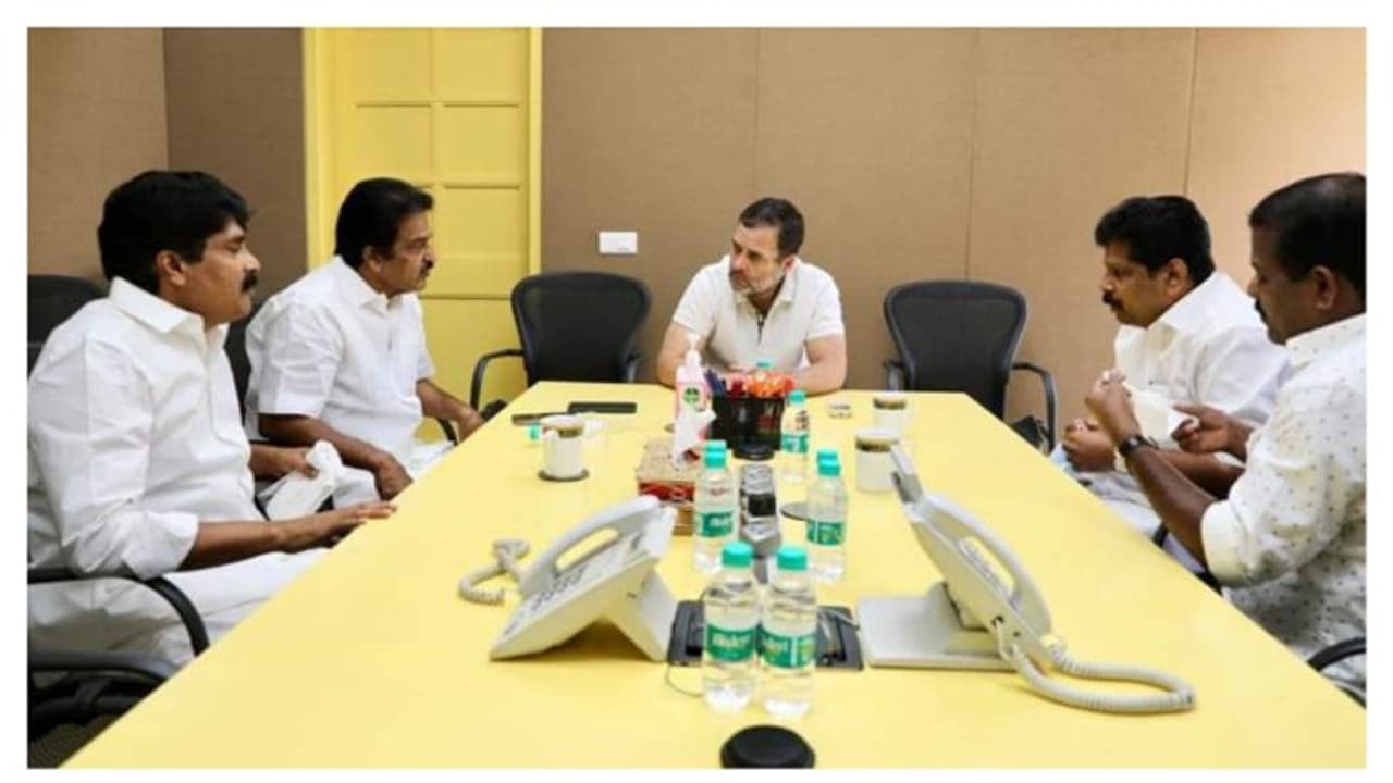 ബഫര് സോണ്: വയനാട്ടിലെ സാഹചര്യം വിലയിരുത്തി രാഹുൽ ഗാന്ധി, എംഎൽഎമാരുമായി ചർച്ച നടത്തി ബഫര് സോണ്: വയനാട്ടിലെ സാഹചര്യം വിലയിരുത്തി രാഹുൽ ഗാന്ധി, എംഎൽഎമാരുമായി ചർച്ച നടത്തി