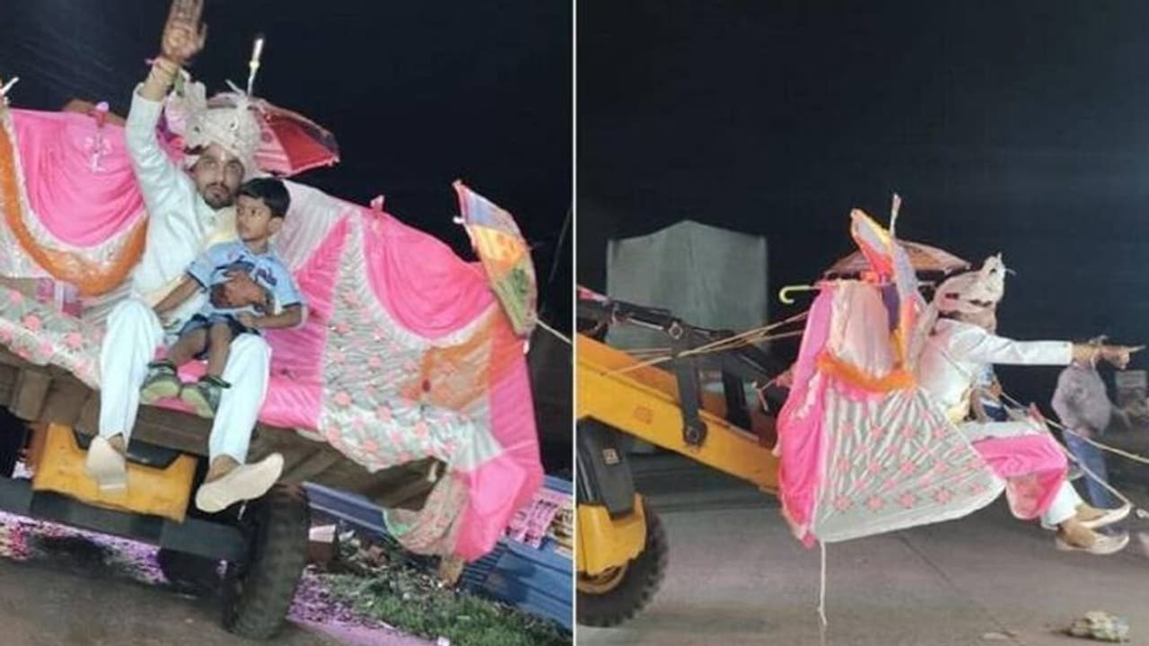 ಕುದುರೆ ಅಲ್ಲ ಬುಲ್ಡೋಜರ್‌ ಏರಿ ಮದುವೆ ಮಂಟಪಕ್ಕೆ ಬಂದ ಮದುಮಗ