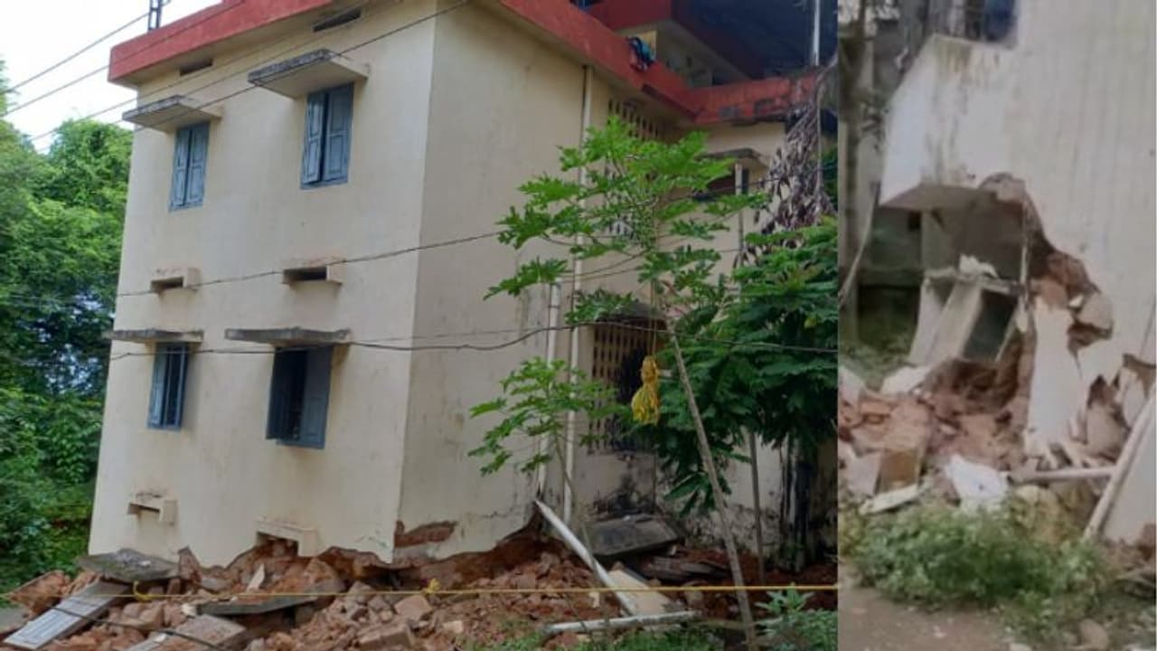 ഗുരുവായൂർ ദേവസ്വം ക്വാർട്ടേർസ് ഇടിഞ്ഞ് താഴ്ന്നു; വൻ ദുരന്തം ഒഴിവായത് തലനാരിഴയ്ക്ക്