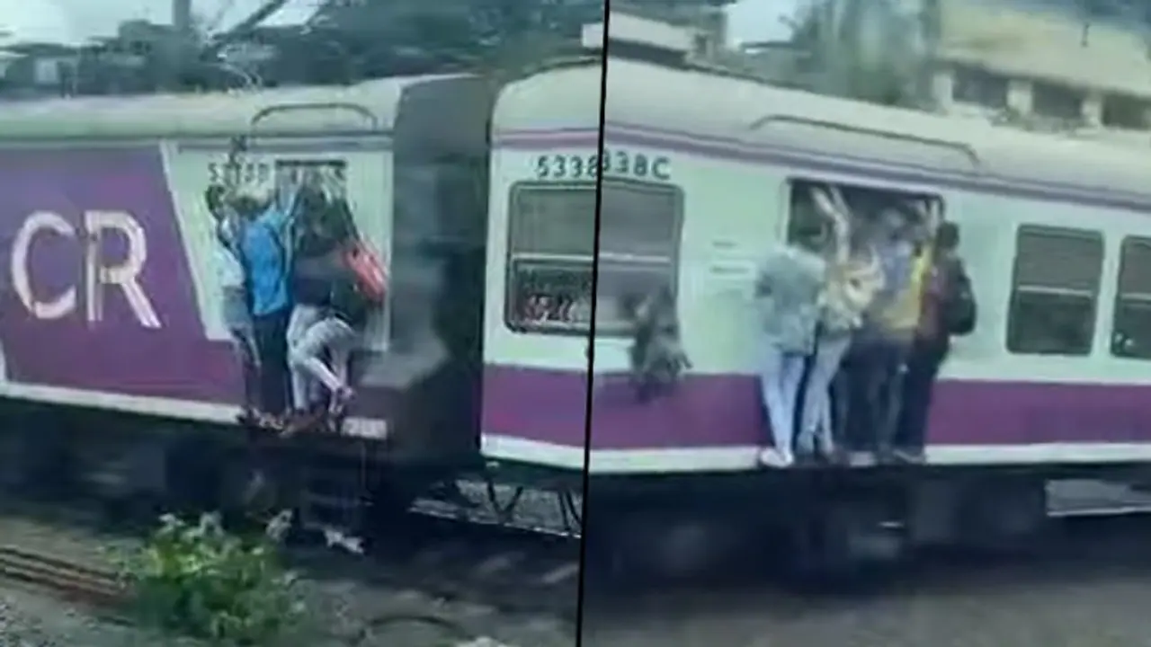 Viral Video: లోకల్ ట్రైన్‌లో డోర్‌కు వేలాడుతూ అబ్బాయి.. పోల్ ఢీకొనడంతో పట్టాలపై పడి.. !