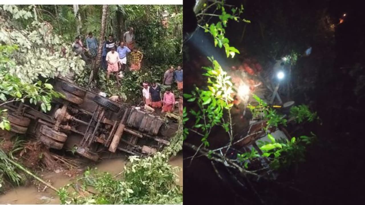 നീലേശ്വരത്ത് ലോറി മറിഞ്ഞ് ക്ലീനർ മരിച്ച സ്ഥലത്ത് വീണ്ടും ലോറി മറിഞ്ഞ് അപകടം