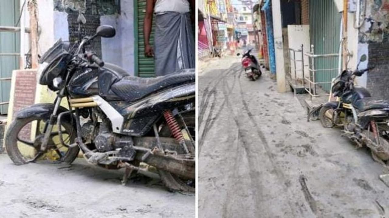 வேலூரில் வேற லெவல் சாலை பணி..!பைக் மீது சாலை போட்ட சூப்பர் ஊழியர்.! காரணத்தைக் கேட்டால் அசந்து போய் விடுவிங்க வேலூரில் வேற லெவல் சாலை பணி..!பைக் மீது சாலை போட்ட சூப்பர் ஊழியர்.! காரணத்தைக் கேட்டால் அசந்து போய் விடுவிங்க