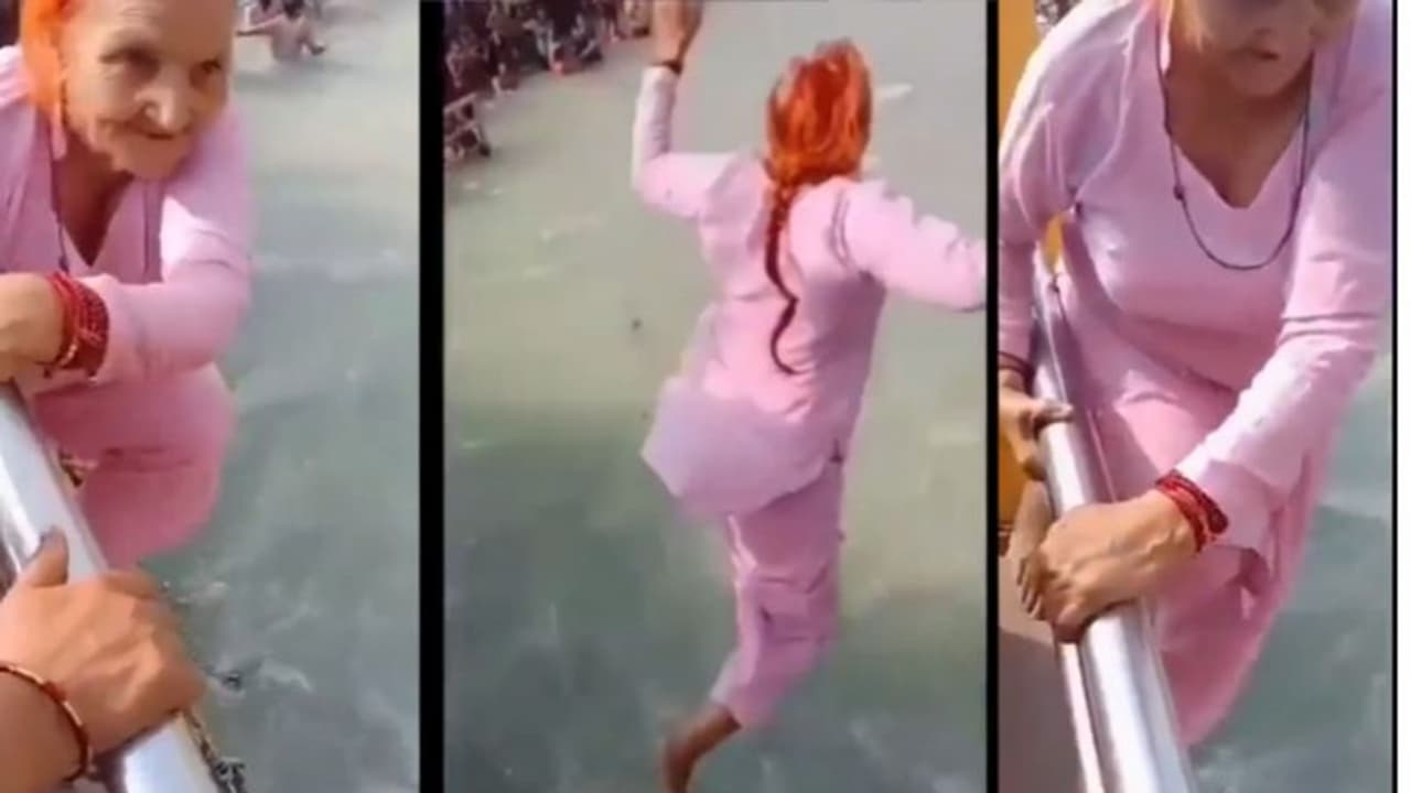 ತುಂಬಿ ಹರಿಯುವ ಗಂಗೆಗೆ ಹಾರಿ ಈಜಿದ ವೃದ್ಧೆ: ಮೂಗಿನ ಮೇಲೆ ಬೆರಳಿಡುವಂತೆ ಮಾಡಿದ ಅಜ್ಜಿ