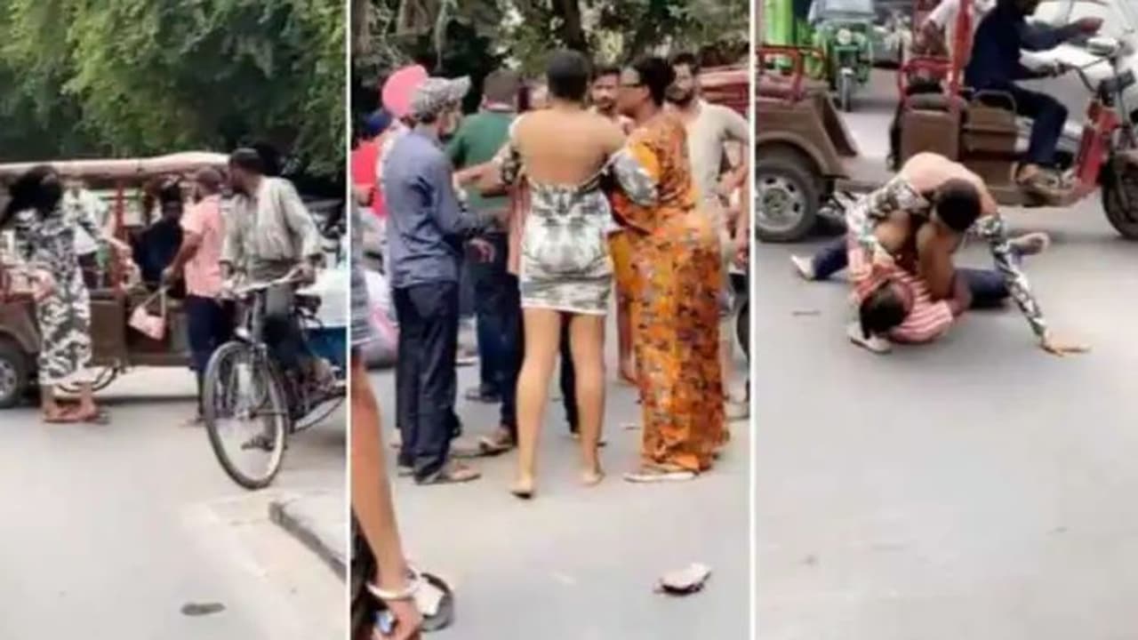 ವಿಗ್‌ ತೆಗೆದು ರಸ್ತೆಯಲ್ಲಿ ರೌಡಿಸಂಗೆ ಇಳಿದ 'ಆಕೆ' : ವಿಡಿಯೋ ವೈರಲ್