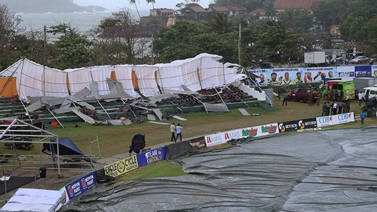 Sri Lanka vs Australia, Galle Test: Rain wreaks havoc on Day 2; grandstand collapses Sri Lanka vs Australia, Galle Test: Rain wreaks havoc on Day 2; grandstand collapses