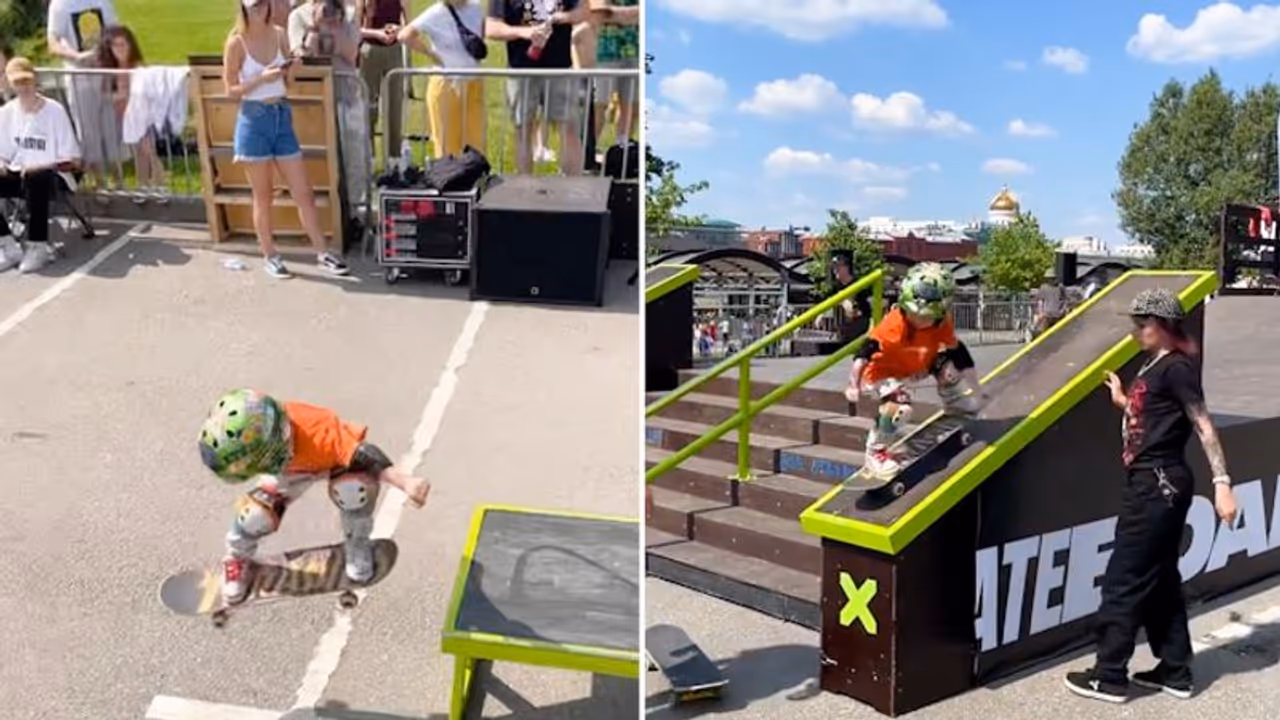 Watch: 4 year old boy's stunning skateboarding skills have left the internet impressed