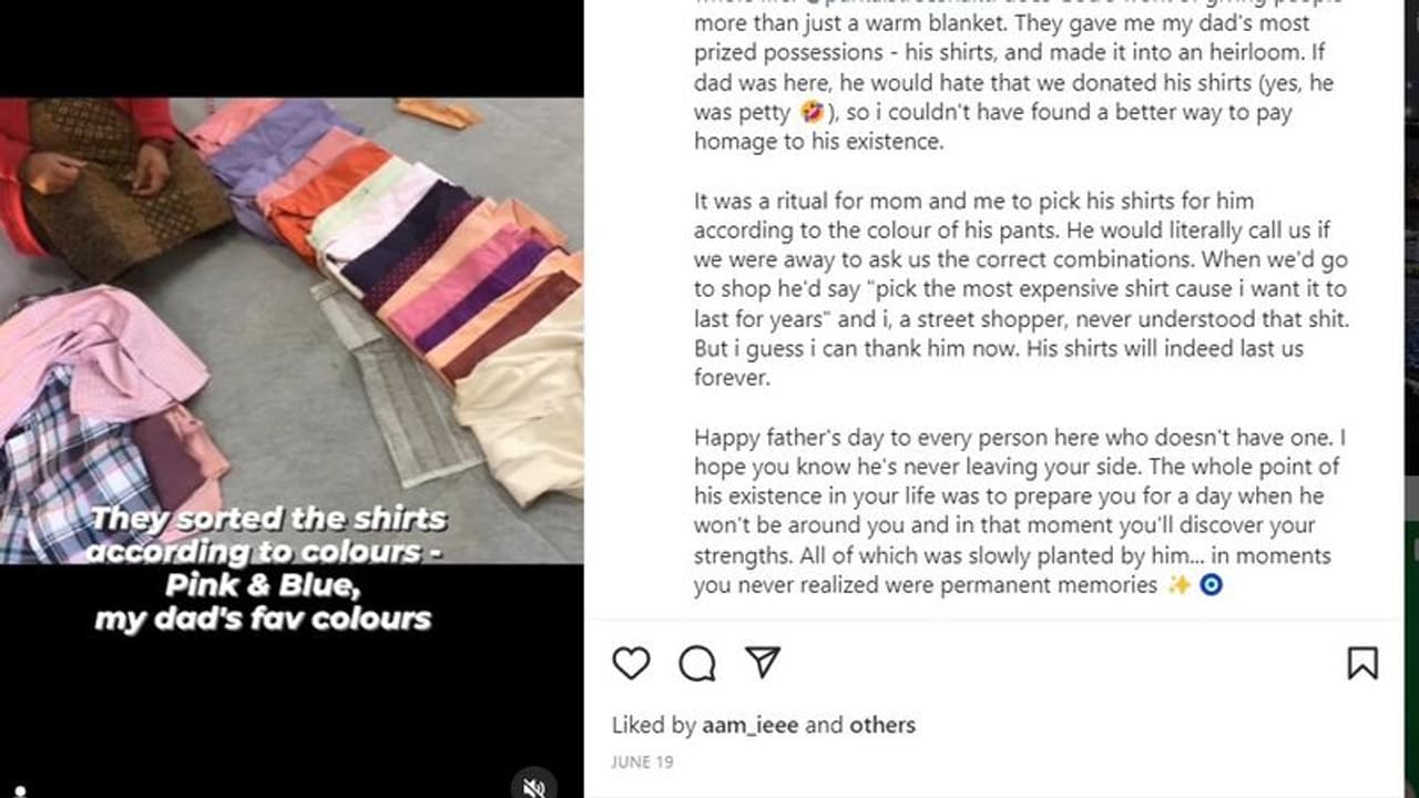 ನೆನಪು ಶಾಶ್ವತವಾಗಿಸಲು ಅಪ್ಪನ ಉಡುಪಿನಿಂದ ಬೆಚ್ಚನೆ ಚಾದರ ಮಾಡಿಸಿದ ಪುತ್ರಿ